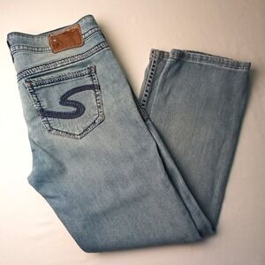 Silver Jeans Co Womens Mid Rise Straight Leg Suki Capri Size 29/8 Light Wash